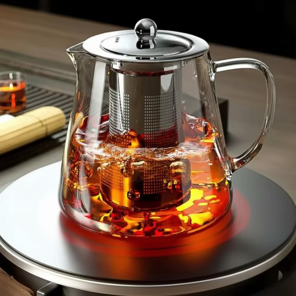 GLASS TEAPOT W/ STAINLESS STEEL STRAINER