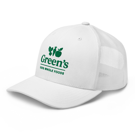 GREEN'S WHOLE FOODS TRUCKER HAT (WHITE)